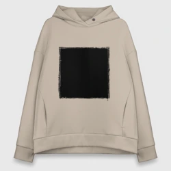 Женское худи Oversize хлопок Черный квадрат