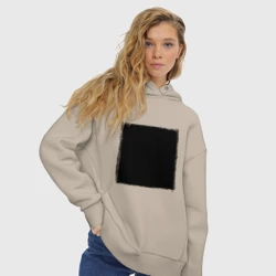 Женское худи Oversize хлопок Черный квадрат - фото 2