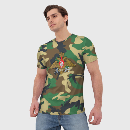 Мужская футболка 3D Камуфляж Войска связи, цвет 3D печать - фото 3