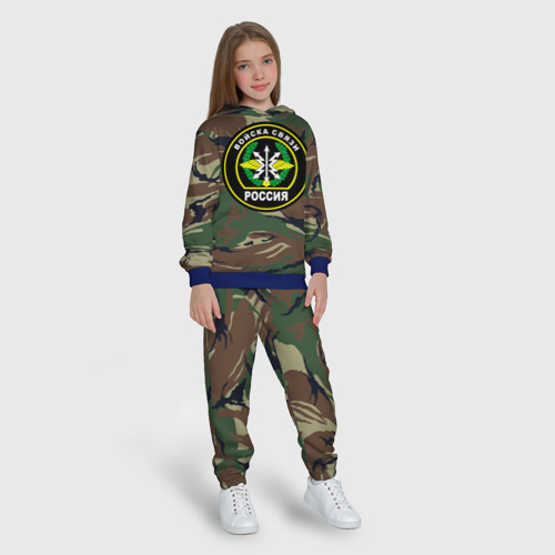 Детский костюм с толстовкой 3D Войска связи, цвет синий - фото 5