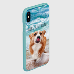 Чехол для iPhone XS Max матовый Отдыхай, как корги! - фото 2