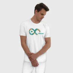 Мужская пижама с белой футболкой хлопок Arduino - фото 2