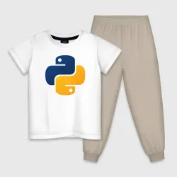 Детская пижама с белой футболкой Python