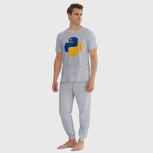 Мужская пижама хлопок Python, цвет меланж - фото 5
