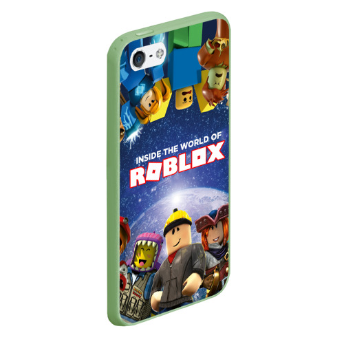 Чехол для iPhone 5/5S матовый Roblox, цвет салатовый - фото 3