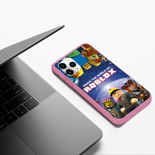 Чехол для iPhone 11 Pro Max матовый Roblox, цвет малиновый - фото 5