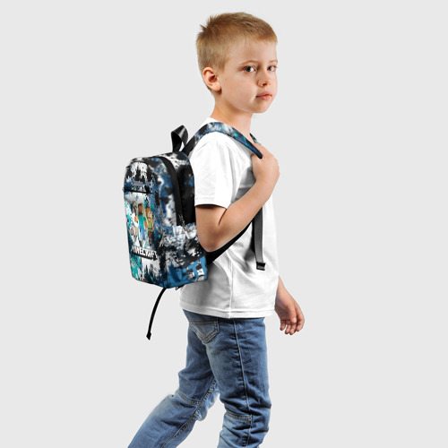 Детский рюкзак 3D с принтом Minecraft Майнкрафт, вид сзади #1