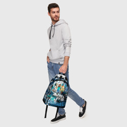 Рюкзак с принтом Minecraft Майнкрафт для любого человека, вид спереди №5. Цвет основы: белый