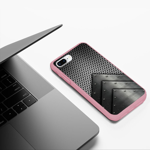 Чехол для iPhone 7Plus/8 Plus матовый Броня металлическая, цвет баблгам - фото 5