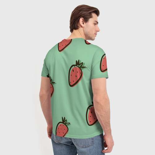 Мужская футболка 3D с принтом Морковный дождь, вид сзади #2
