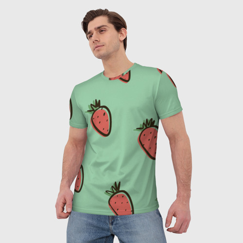 Мужская футболка 3D с принтом Морковный дождь, фото на моделе #1
