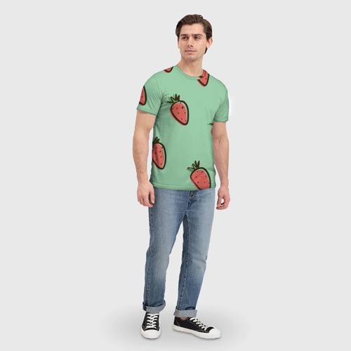 Мужская футболка 3D с принтом Морковный дождь, вид сбоку #3