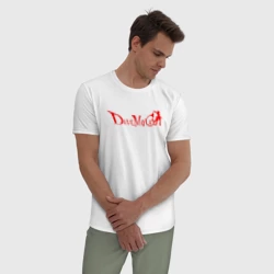 Мужская пижама с белой футболкой хлопок Devil May Cry DMC - фото 2