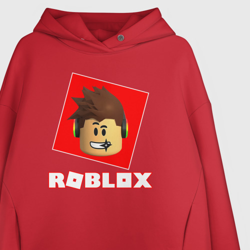 Женское худи Oversize хлопок Roblox designer, цвет красный - фото 3