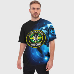 Мужская футболка oversize 3D Войска связи - фото 2