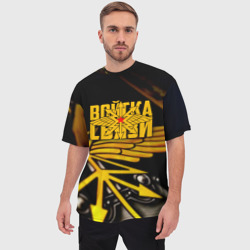 Мужская футболка oversize 3D Войска связи - фото 2