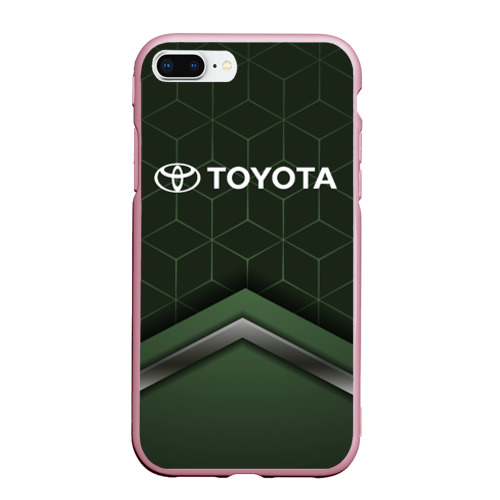 Чехол для iPhone 7Plus/8 Plus матовый Toyota Тоёта, цвет розовый