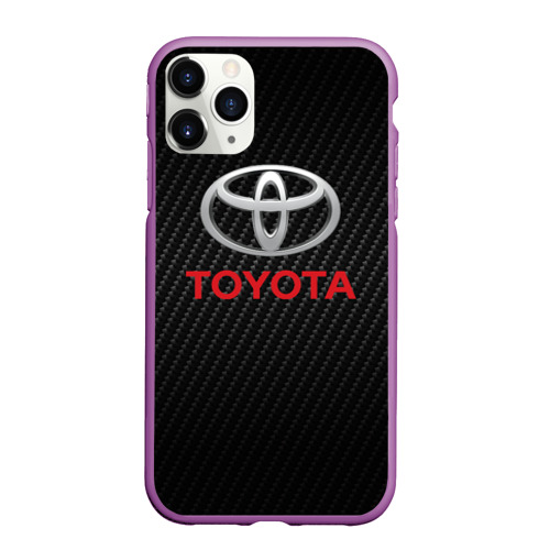 Чехол для iPhone 11 Pro Max матовый Toyota Тоёта, цвет фиолетовый