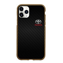 Чехол для iPhone 11 Pro Max матовый Toyota Тоёта карбон