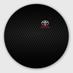 Круглый коврик для мышки Toyota Тоёта карбон