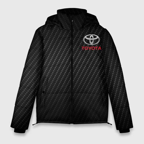 Мужская зимняя куртка 3D Toyota Тоёта карбон, цвет черный