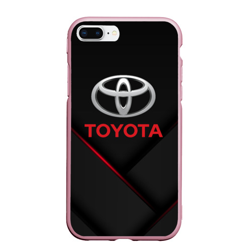Чехол для iPhone 7Plus/8 Plus матовый Toyota Тоёта, цвет розовый