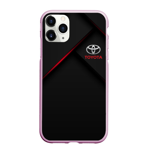 Чехол для iPhone 11 Pro Max матовый Toyota Тойота, цвет розовый