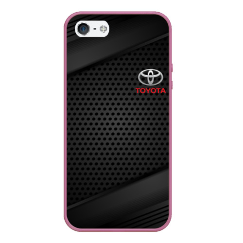 Чехол для iPhone 5/5S матовый Toyota Тоета, цвет розовый