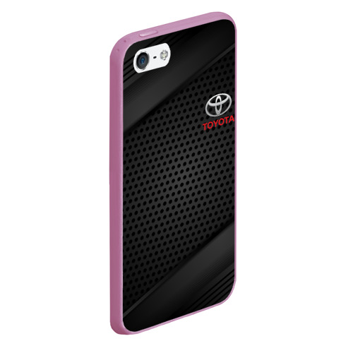 Чехол для iPhone 5/5S матовый Toyota Тоета, цвет розовый - фото 3