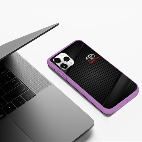 Чехол для iPhone 11 Pro Max матовый Toyota Тоета, цвет фиолетовый - фото 5