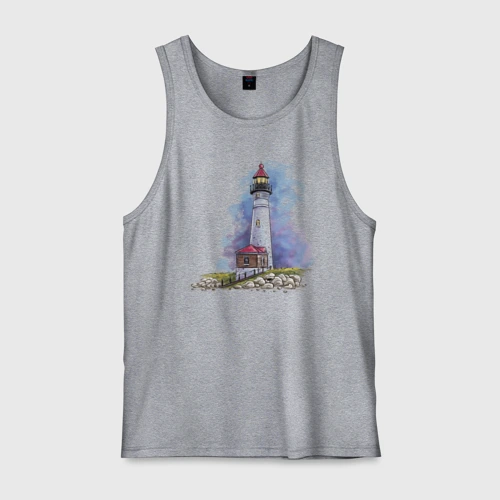 Мужская майка хлопок Crisp Point Lighthouse
