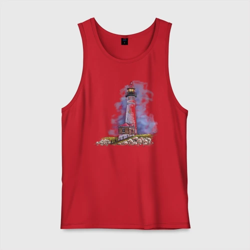 Мужская майка хлопок Crisp Point Lighthouse