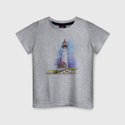 Детская футболка хлопок Crisp Point Lighthouse, цвет меланж