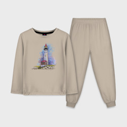 Детская пижама с лонгсливом хлопок Crisp Point Lighthouse