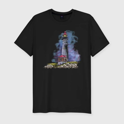 Мужская футболка хлопок Slim Crisp Point Lighthouse