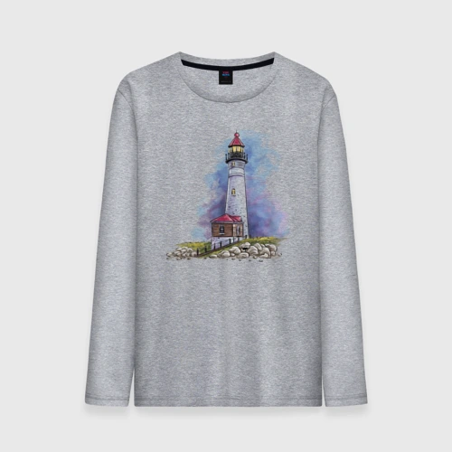 Мужской лонгслив хлопок Crisp Point Lighthouse