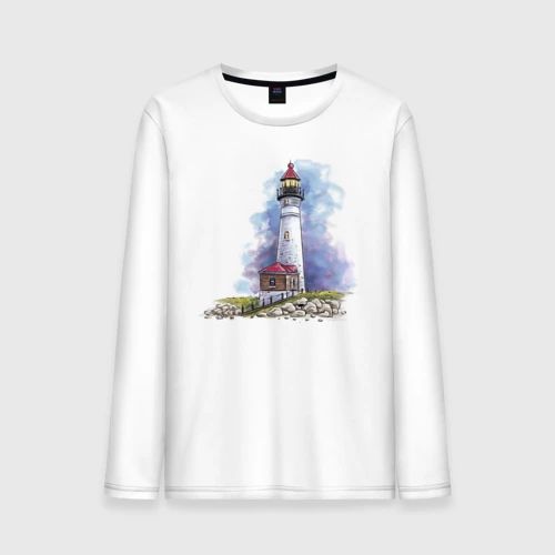 Мужской лонгслив хлопок Crisp Point Lighthouse