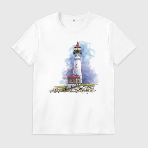 Мужская футболка хлопок Crisp Point Lighthouse