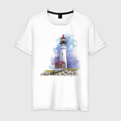 Мужская футболка хлопок Crisp Point Lighthouse