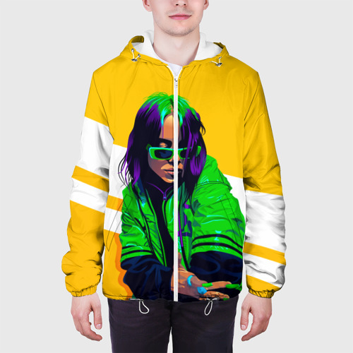 Мужская куртка 3D с принтом Green Eilish, вид сбоку #3