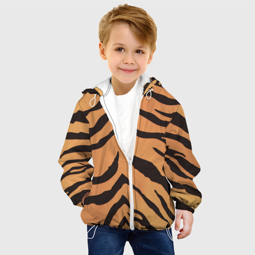 Детская куртка 3D Тигриный камуфляж, цвет белый - фото 3
