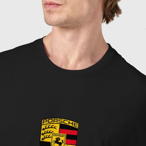 Мужская футболка хлопок с принтом Porsche Порше, фото #4