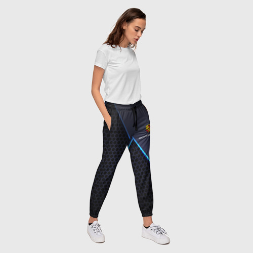 Женские брюки 3D с принтом PORSCHE | ПОРШЕ, вид сбоку #3