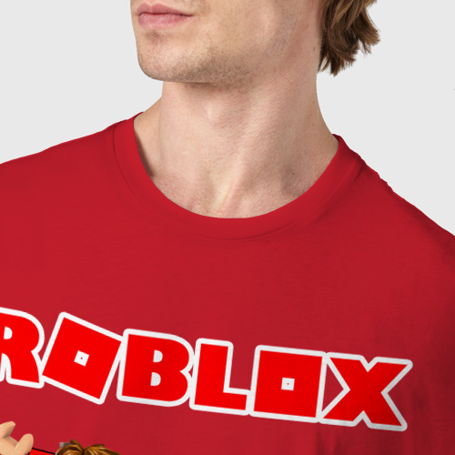 Мужская футболка хлопок Roblox, цвет красный - фото 6