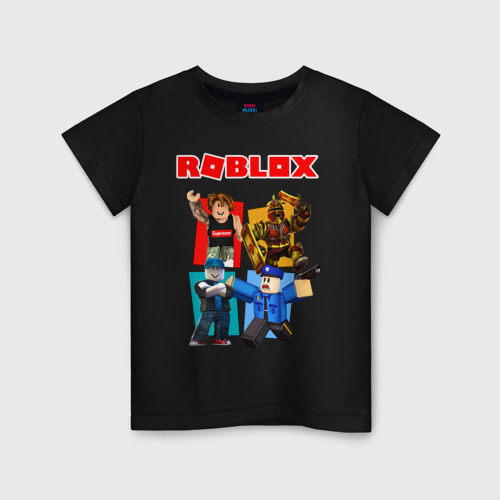 Детская футболка хлопок Roblox, цвет черный