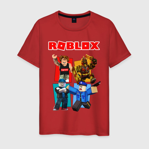 Мужская футболка хлопок Roblox, цвет красный