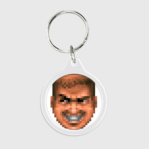 Брелок круглый Doom Guy Happy Face