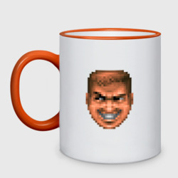 Кружка двухцветная Doom Guy Happy Face