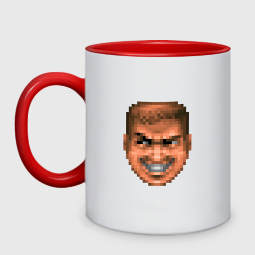 Кружка двухцветная Doom Guy Happy Face