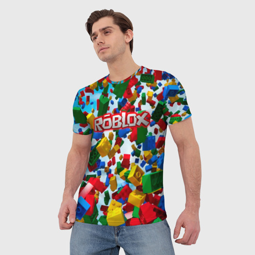 Мужская футболка 3D Roblox Cubes, цвет 3D печать - фото 3